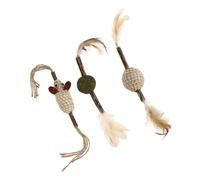 ifundom 3piezas Juguetes De Madera Forma De Tianlian para Gatos Juguetes Interesantes para Coquetear para Gatitos y Mascotas