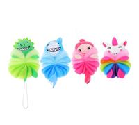 ifundom 4 Bolas de Baño para Niños, Depuradores de Limpieza Corporal con Espuma Abundante y Diseño Engrosado, Bola de Fregado para Ducha Adecuado para Aseo Diario