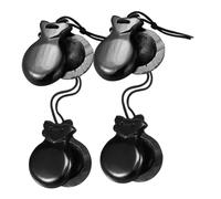 ifundom 4 Castañuelas de Madera Negras para Percusión, Instrumento Musical de Dedo, Juego de 2 Pares Pequeño para Principiantes en Flamenco y Educación Musical