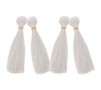 ifundom 4 Extensiones de Cabello para Muñeca de 15 CM Fibra Sintética Recta Resistente al Calor Color 60 Natural Tramas para Peluca Artesanal y Accesorios de Manualidades