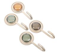 ifundom 4 Ganchos Adhesivos de Plástico Diseño Elegante de Gemas, Fuerte Poder Adhesivo y Multiusos para Cocinas y Detrás de Puertas Color Aleatorio