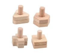 ifundom 4 Juegos Juguete de Tornillo de Madera para Cruz Triángulo Hexágono Cuadrado Juguete Cognitivo de Montaje y Asociación para Desarrollo Infantil