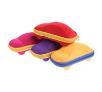 ifundom 4 Piezas Estuche para Gafas Forma de Coche para Funda Portátil con Cremallera Caja Ligera y Creativa para Lentes de Sol y Anteojos Colores Vivos Naranja Rojo