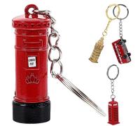 ifundom 4 Piezas Llavero Colgante De Equipaje Joyas Union Jack Farolillos Tela Bolso De Mujer Colgante Regalos De Purses Adorno Para La Decoración Aleación De Zinc Londres Autobús Perder