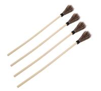 ifundom 4 Pinceles de Crin de Caballo para Pintura de Marmoleado Herramientas Artísticas de Pincel Redondo Mango de Madera para Técnicas de Acuarela y Texturas Set Profesional de 4