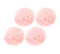 ifundom 4 Pompones de Piel Sintética Rosa para Ropa y Sombreros, Cómodos y Fáciles de Sujetar, Ideales para Manualidades y Decoración DIY