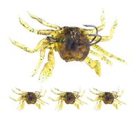 ifundom 4 señuelos de Pesca de Cangrejo: Señuelos de Cangrejo realistas en 3D - Imitación de Criaturas para Agua Dulce y Salada - Aparejos de Pesca Artificiales realistas para Actividades al Aire