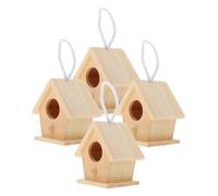 ifundom 4 Uds. Casas para Pájaros De Madera Sin Terminar, Mini Kits De Casas para Pájaros Colgantes, as para Pintables para Decoraciones De Jardín Al Aire