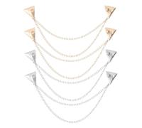 ifundom 4piezas Broche de Cadena con Borlas Cuello Estilo Vintage Broche Triangular Paquete Accesorio de Joyería para Mujer y Hombre para Solapa de Camisa y Esmoquin