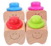 ifundom 4piezas Cajas De Recuerdo De Dientes De Niño Niña De Contenedores De Madera Para Primeros Dientes Accesorios Infantiles Coloridos Para y Recuerdos De Infantes