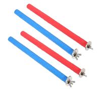 ifundom 4piezas Perchas De Superficie Rugosa para Pájaros Juguete para Periquitos y Cacatúas Soporte para Jaula Perchas Coloridas Rojas y Azules Accesorios para Bird Cage