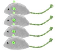 ifundom 4piezas Ratón De Peluche Simulado para Gatos Juguete Masticable Verde para Jugar y Entretener Gatitos Casa