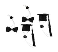 ifundom 4piezas Sombrero De Soltero para Mascotas Birretes De Graduación para Mascotas De Graduación para Perros Decoraciones Pajarita Suministros