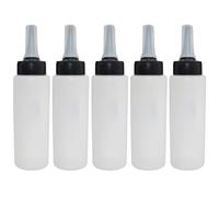 ifundom 5 Botellas Exprimibles de Plástico Blanco para Peluquería y Hogar, Fáciles de Llenar y Limpiar, Ideales para Tratamientos Capilares y Uso Profesional