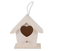 ifundom 5 Piezas Casetas Pajareras de Madera sin Terminar para Exteriores Diseño Creativo con Nidos Colgantes Decorativos para Jardín y Manualidades DIY Accesorio Natural para Aves