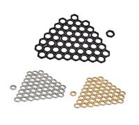 ifundom 50piezas Zinc Alloy Fine Tooth Nuts Para y Compatible Jack De Instrumento Color Negro