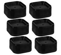 ifundom 6 Piezas de Soporte Antivibración para Lavadora y Refrigerador, Tapete Antideslizante de Plástico Negro para Muebles, Adecuado para Lavandería en Casa