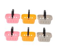 ifundom 6 Piezas Miniatura Cesta De Compra Para Casa De Muñecas Cesta De Supermercado De Pla Suave Contenedor De Almacenamiento Pequeño Para Rol Y Decoración Infantil