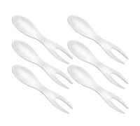 ifundom 6 Piezas Tenedores Pequeños de Acero Inoxidable Reutilizables para Frutas y Mariscos Diseño Higiénico y Forma de Horquilla para Ensaladas y Aperitivos en Fiestas Familiares