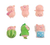 ifundom 6piezas Miniaturas De Cerdito Decorativas para Paisajes y Decoración De Escritorios Accesorios Adorables para Acogedores