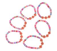 ifundom 6piezas Pulseras de Baloncesto para Animadores Pulsera Dijes de Baloncesto Joyería para Fiestas y Eventos Deportivos