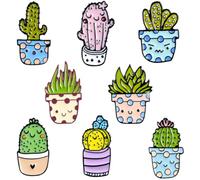 ifundom 8 piezas Broches Cactus Creativos Aleación Diseño de Plantas Maceta Estilo Dibujo Animado para Decorar Ropa Mochilas y Accesorios para Fiestas y Regalos