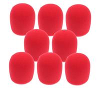 ifundom 8 piezas Fundas Protectoras para Micrófono de Mano Cubiertas de Espuma Roja Antiviento Reutilizables para Grabación Casa Karaoke Ktv Entrevistas y Escenarios