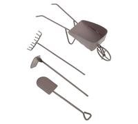 ifundom 8 Piezas Miniature Garden Tools Mini Cart Shovel Hoe Rake Dollhouse Gardening Accessories For Bonsai Fairy Garden Decoration