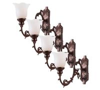 ifundom 87 en Abs Color Bronce Antiguo, Luz Cálida Amarilla, Set de 4 Piezas para Decoración de Casas de Muñecas y Dioramas de Mesa de Arena