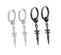 ifundom Accesorios Creativos Estilo Hip Hop para Hombre y Mujer 4 Pendientes Clip Cómodo y Ligero de Metal Negro y Regalos de Cumpleaños para Uso Diario
