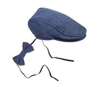 ifundom Accesorios para Fotos de Caballeros Recién Nacidos Conjunto de Sombrero Y Pajarita de Algodón Gorra de Caballero Accesorios para Fiestas Fotográficas de Bebés