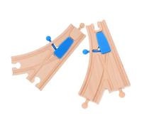ifundom Accesorios para Vías de Tren de Madera 2 Piezas, Vías de Cambio Curvas Azul, Conector para Tren de Madera, Juguete Creativo, Diseño de Escena y Desarrollo Cognitivo