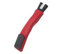 ifundom Afilador de Cuchillas para Patines de Hielo Portátil Piedra de Afilar Doble Cara y Mango Rojo, Herramienta para Bordes de Patines de Hockey, Mantenimiento Preciso para Patinaje