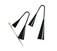 ifundom Agogo Bell De Percusión Tradicional Con Dos Tonos Madera Para Niño Niña Instrumento Musical Pequeño y Duradero Para Educación Temprana Negro