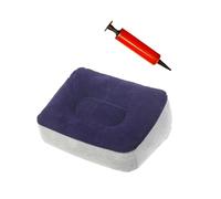ifundom Almohada Reposapiés Inflable de PVC Gris Azul 37X28 CM Inflador Portátil Pequeño 18X3 CM Reposapiés de Viaje Cómodo para Coche Tren Oficina y Camping Alivio de Color Aleatorio