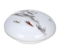 ifundom Almohadilla de Tinta para Pintura China Rojo Bermellón 7 CM Caja de Cerámica para Caligrafía y Sellos Suministros Artísticos Multiusos para Acuarela y Manualidades