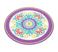 ifundom Almohadilla Redonda para Cuenco Sonoro Grande, Tapete Bordado Diseño Claro Exótico, Cojín Ritual Budista para Meditación y Terapia de Sonido, Accesorio Decorativo para Arte