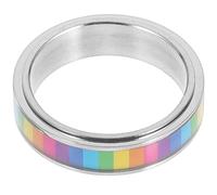 ifundom Anillo Bandera Arcoíris Lgbtq Decoración para Hombres Mujeres Obsequio Orgullo Lgtbi Anillo Arcoíris Joyería