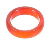 ifundom Anillo de Cornalina Natural Rojo Banda Lisa para Mujeres y Niñas Joyería de Ágata Auténtica Diseño Elegante y Duradero Interior