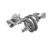 ifundom Anillo Punk de Dragón Luminoso para Hombre, Aleación Plateada, Joyería Gótica, Obsequio para Cumpleaños y Navidad, Tamaño Único, Brillo Nocturno, Estilo Envolvente