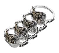 ifundom Anillos de Guitarra para Hombres Punk Ajustables de Aleación de Zinc en Color Plata, Cómodos para Uso Diario, Paquete de 4 Piezas para Estilo Gótico y Rock