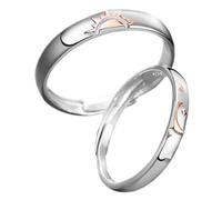 ifundom Anillos de Sol y Luna de Aleación Ligera para Aniversario, 1 Par de Anillos a Juego Resistentes al Desgaste, Joyería Simbólica para Hombre y Mujer
