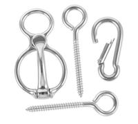 ifundom Anillos Metálicos para Atar Caballos Herramienta Inoxidable Resistente y Ligera Kit Portátil para Exteriores Equipo Seguro y Fácil de Instalar para Establos y