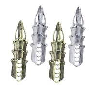 ifundom Anillos Punk Góticos Vintage 4 Piezas para Dedo Completo, Metal Flexible, Anillos de Armadura para Mujer en Plata y Bronce, Accesorios para Disfraz y Uso Diario