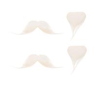ifundom Bigote Postizo Blanco 2 Piezas para Disfraz de Papá Noel y Anciano Accesorio de Barba Falsa para Cosplay y Fiestas de Halloween Vello Facial Divertido y Seguro