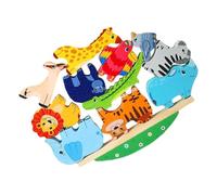 ifundom Bloques de Construcción de Madera Animales para Niños Pequeños, Tamaño Adecuado, Apilables, Juguete Educativo Temprano, Desarrollo Creativo y Paciencia, Juego de Equilibrio