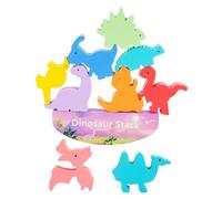 ifundom Bloques de Madera Dinosaurios Juguete Educativo Montessori para Apilable Equilibrio Material Seguro para Desarrollo y Coordinación Manual