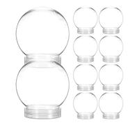 ifundom Bola de nieve de Navidad DIY transparente de 270 ml, bola de nieve vacía con tapón de rosca Haga su propia bola de nieve irrompible como decoración del hogar, 10 unidades