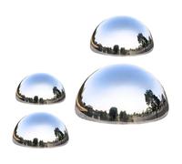 ifundom Bolas de Observación Reflectantes de Acero Inoxidable para Jardín Set de 4 Piezas 76Mm 90Mm 100Mm 150Mm Hemisferios Decorativos para Césped y Patio Esferas de Espejo