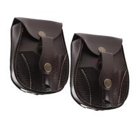 ifundom Bolsa Deportiva Riñonera Multifunción Cuentas de Acero, Paquete 2 Piezas, Piel Negra y Marrón, Ligera y Transpirable, para Exteriores, Correr, Caza y Camping